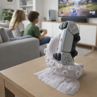 Kraken PS5 controllerholder i en stue